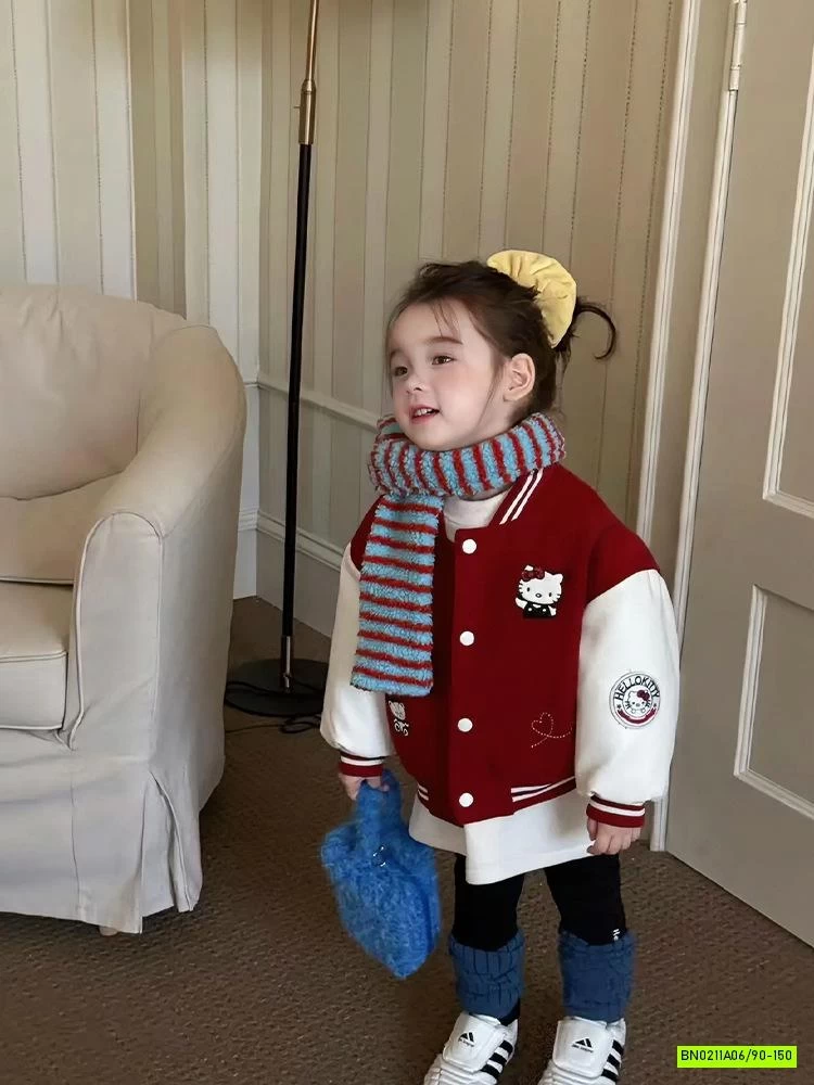 BOMBER NỈ BÔNG ĐỎ KITTY