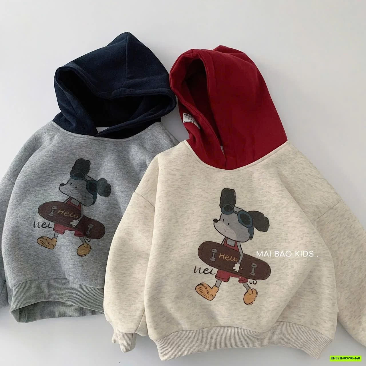 HOODIE PHỐI MÀU MŨ LÓT LÔNG CỪU MAIBAO