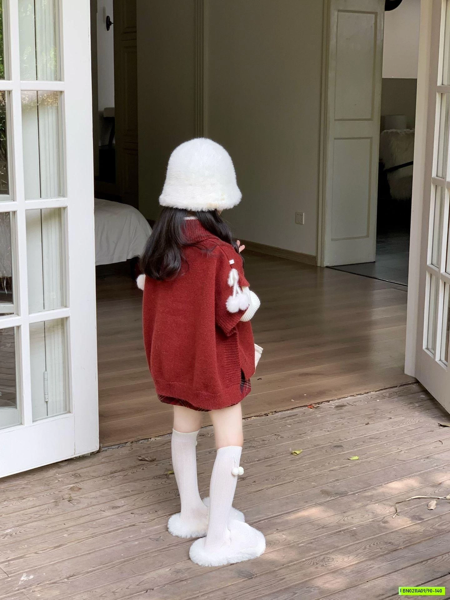 SÉT CHOÀNG LEN ĐỎ CÚN 3 CHI TIẾT