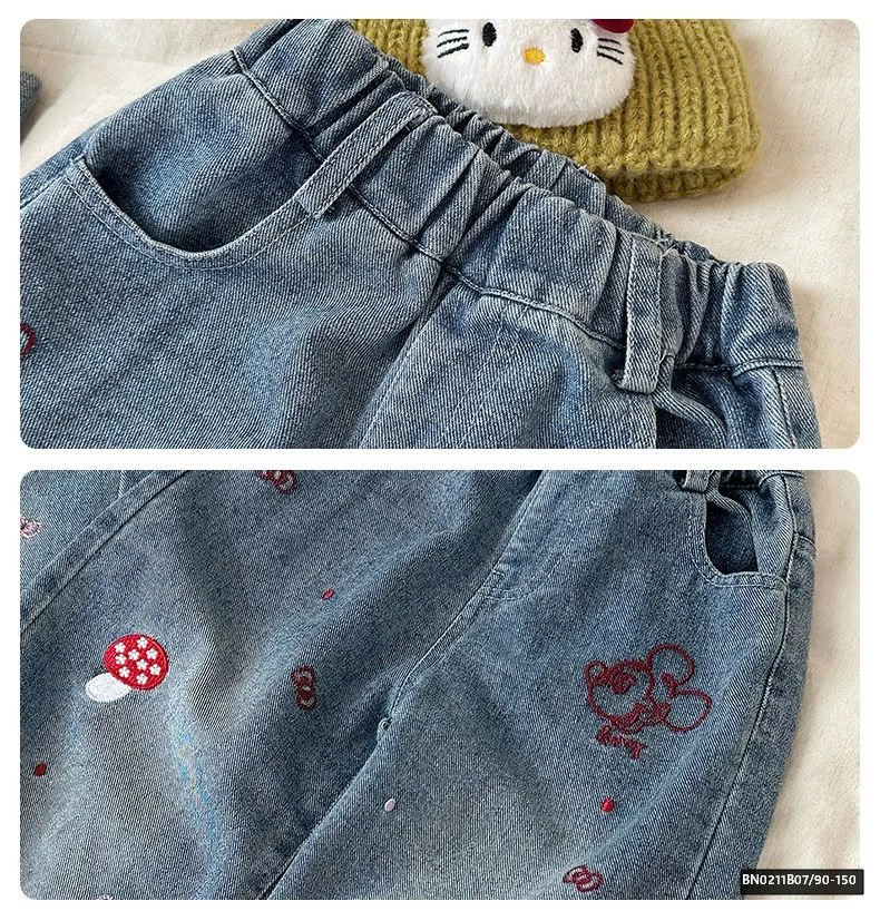 QUẦN JEAN THÊU HÌNH