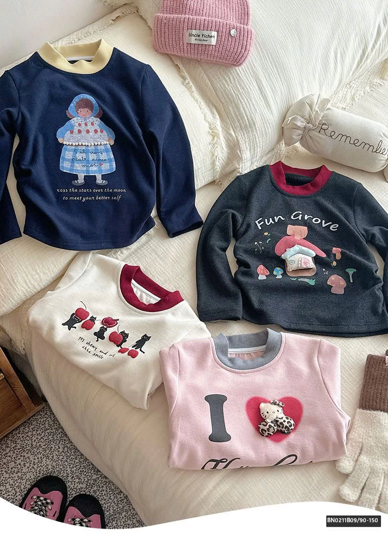 ÁO THUN VẢI NỈ BÔNG VIỀN CỔ