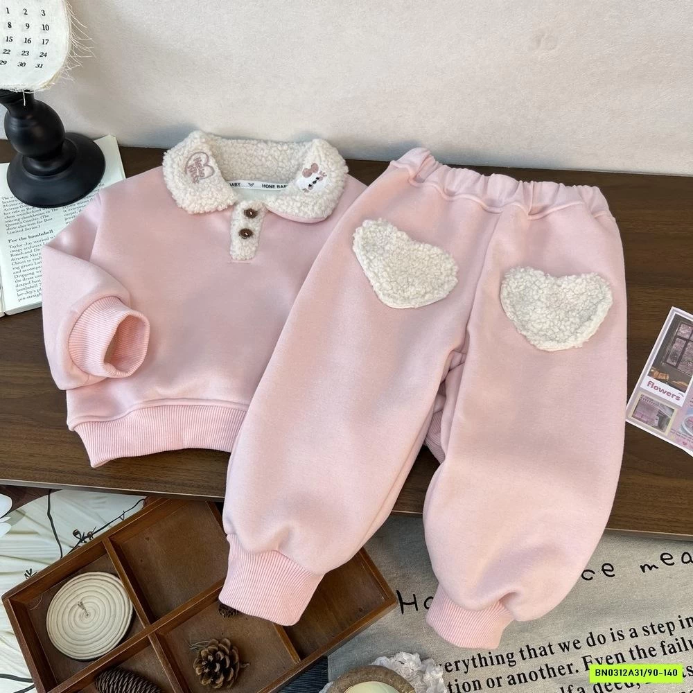 SÉT NỈ HỒNG LÓT LÔNG CỪU