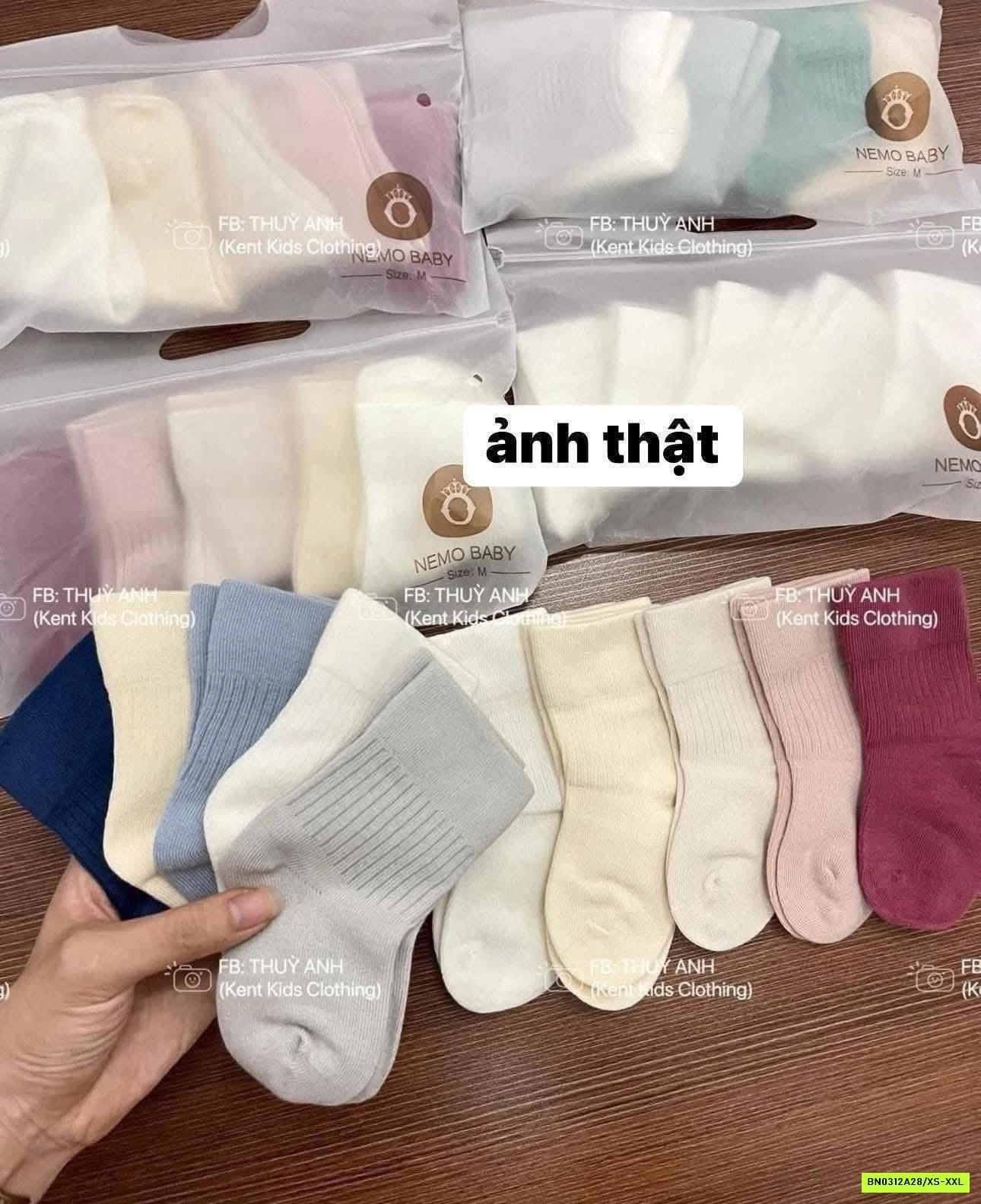 SÉT 5Đ TẤT TRƠN MÀU NEMO