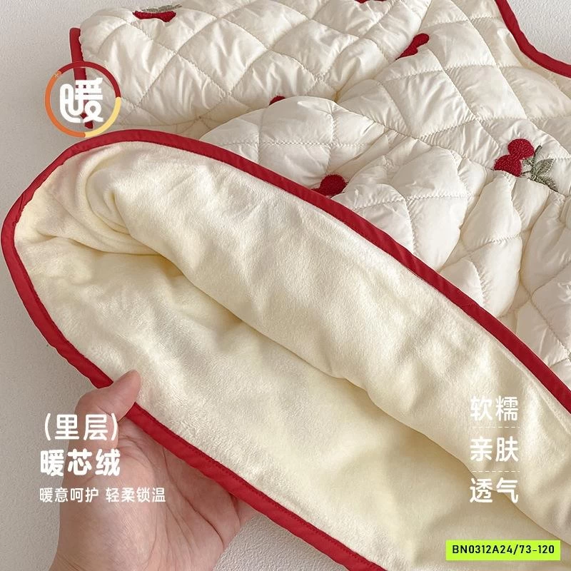 ĐẦM PHAO THÊU CHERRY LÓT NHUNG