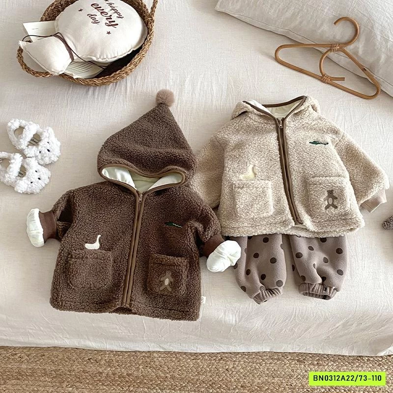 KHOÁC LÔNG CỪU LÓT NHUNG MŨ NHỌN