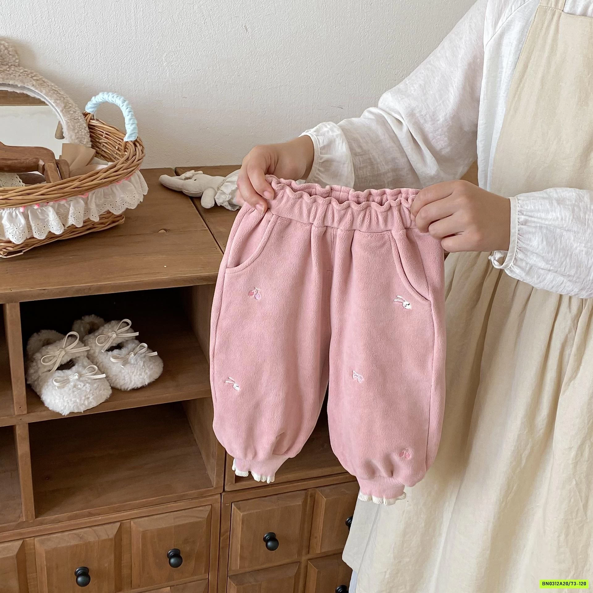 QUẦN NỈ NHUNG 2 LỚP BO GẤU SZ NHÍ