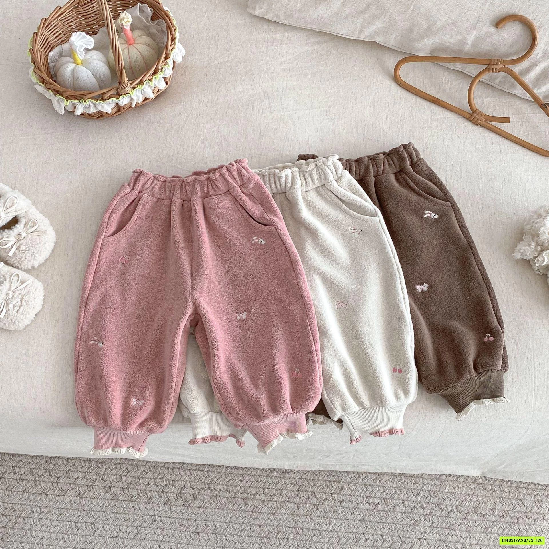 QUẦN NỈ NHUNG 2 LỚP BO GẤU SZ NHÍ