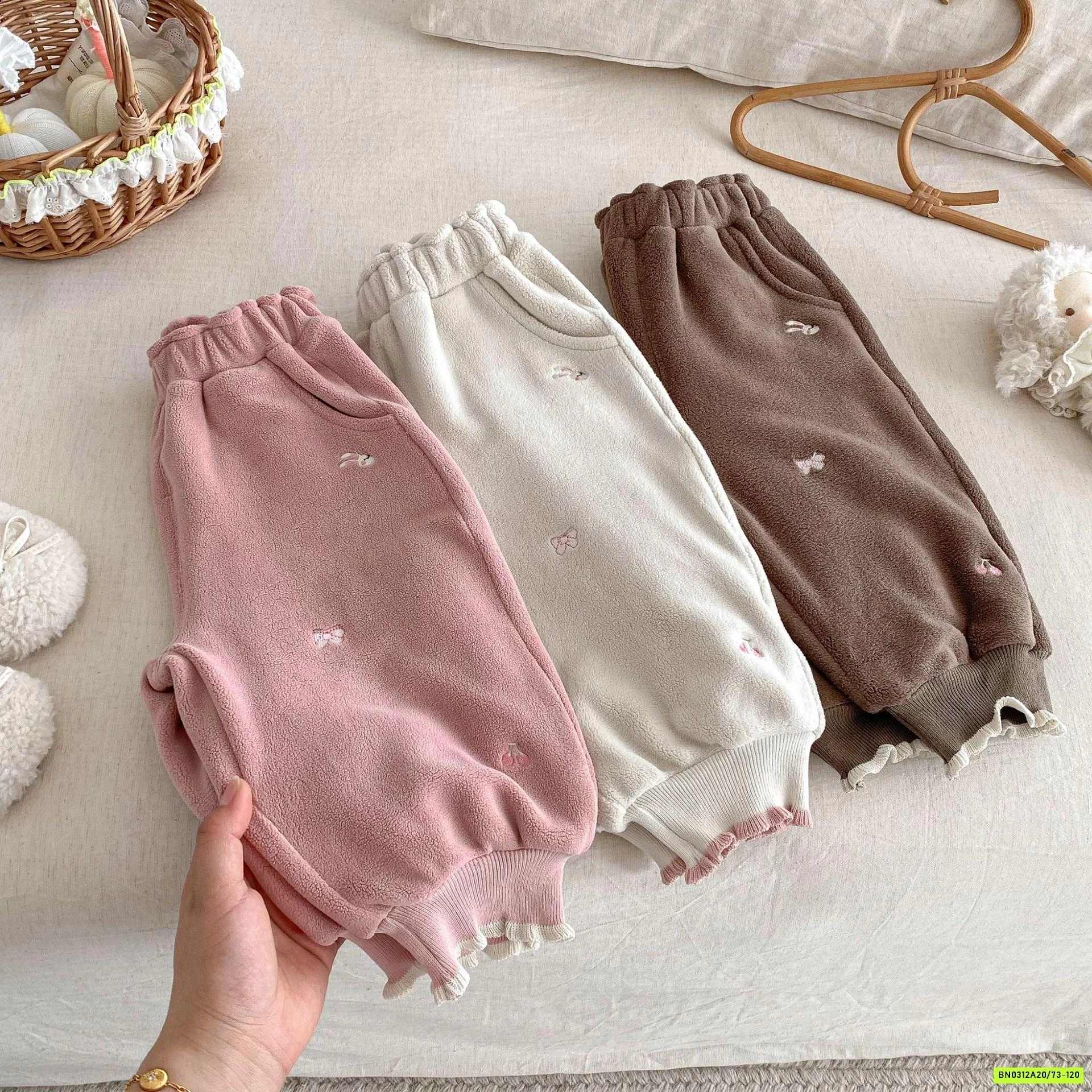 QUẦN NỈ NHUNG 2 LỚP BO GẤU SZ NHÍ