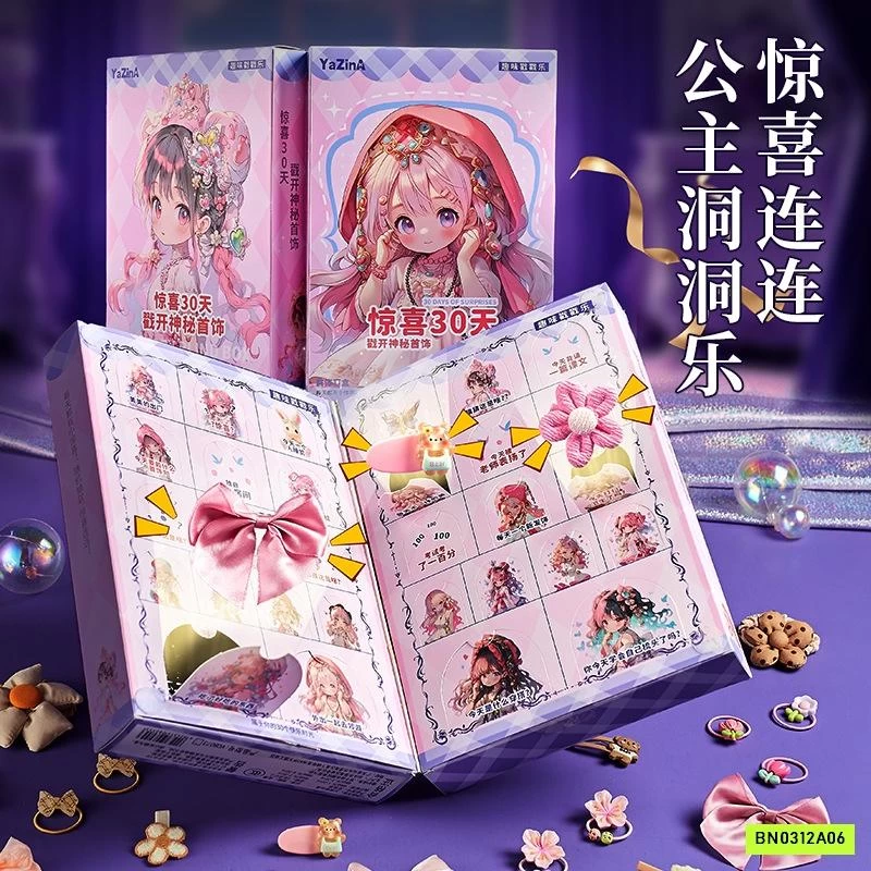 HỘP 30 TÚI MÙ PHỤ KIỆN TÓC CHO BÉ