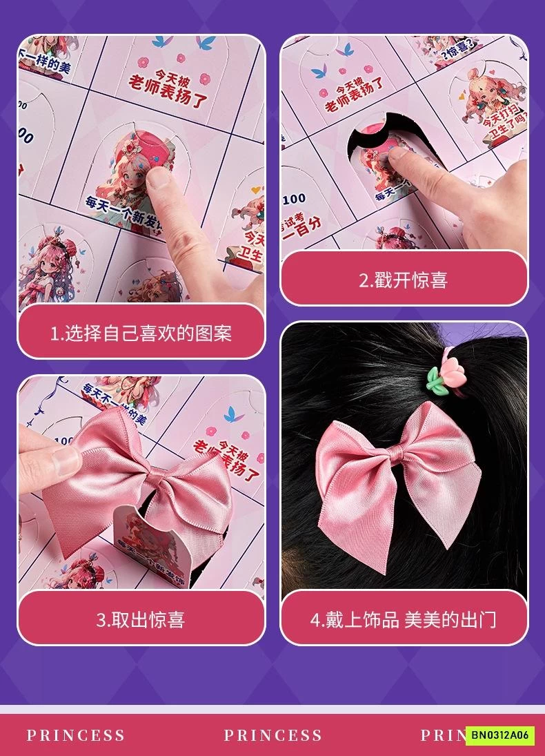 HỘP 30 TÚI MÙ PHỤ KIỆN TÓC CHO BÉ