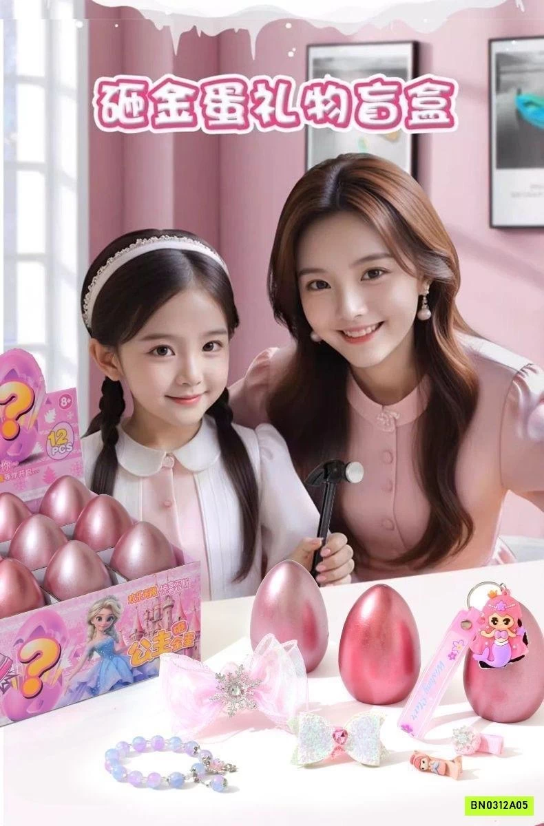 SÉT 12/24 TÚI MÙ TRỨNG HỒNG CHO BÉ