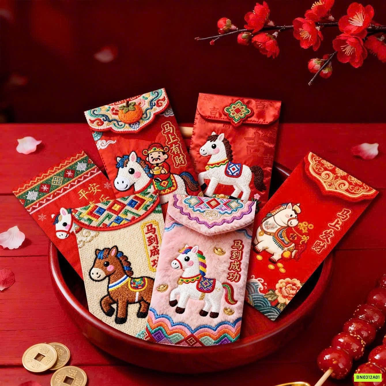 COMBO 60BAO LÌ XÌ IN GIẢ THÊU 3D