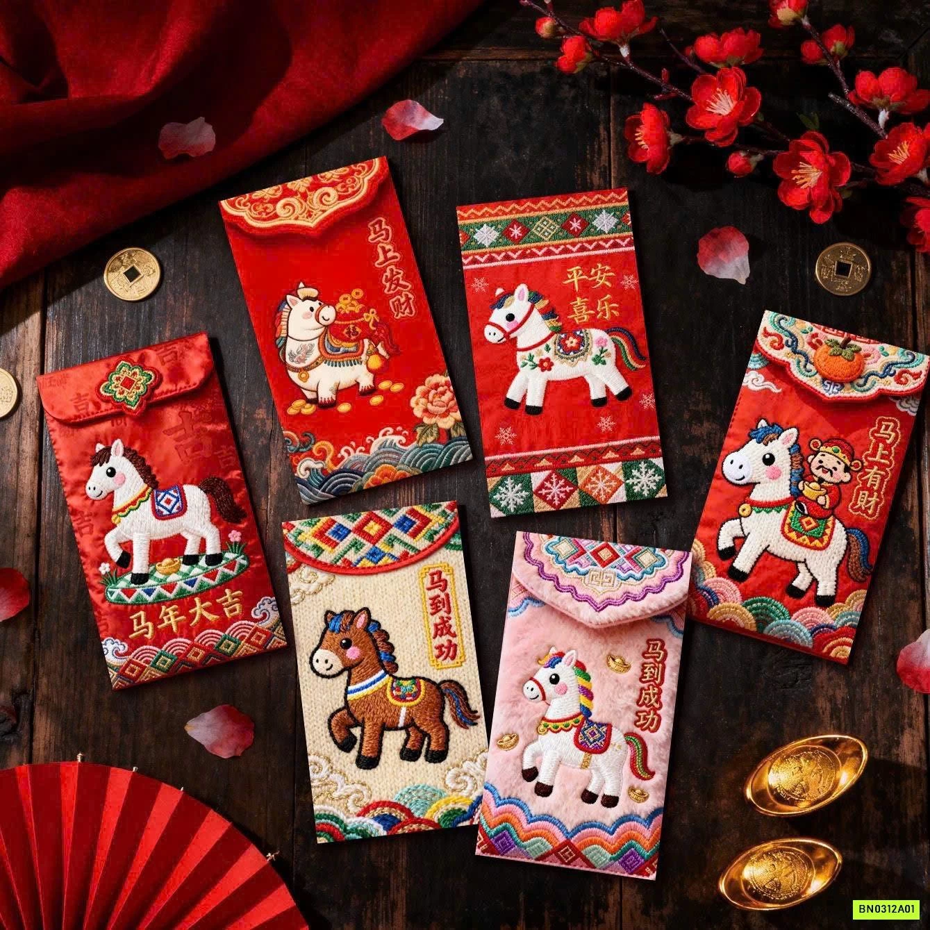 COMBO 60BAO LÌ XÌ IN GIẢ THÊU 3D