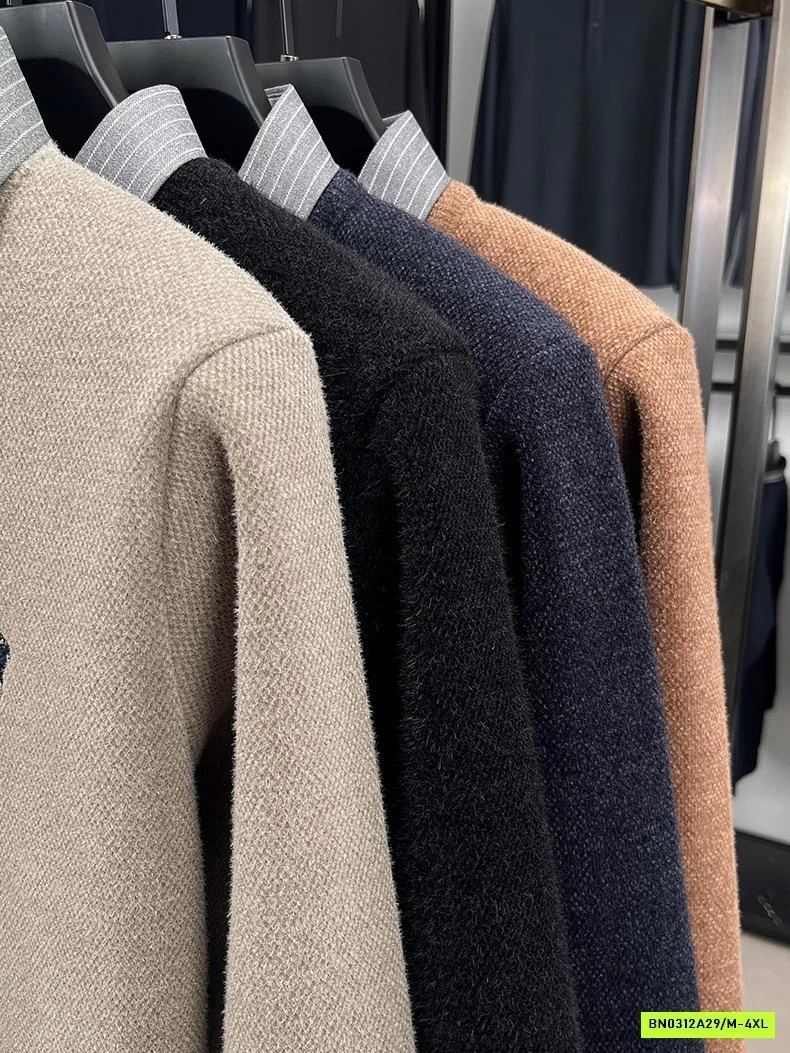 ÁO NỈ NAM PHỐI CỔ SƠ MI LÓT NHUNG