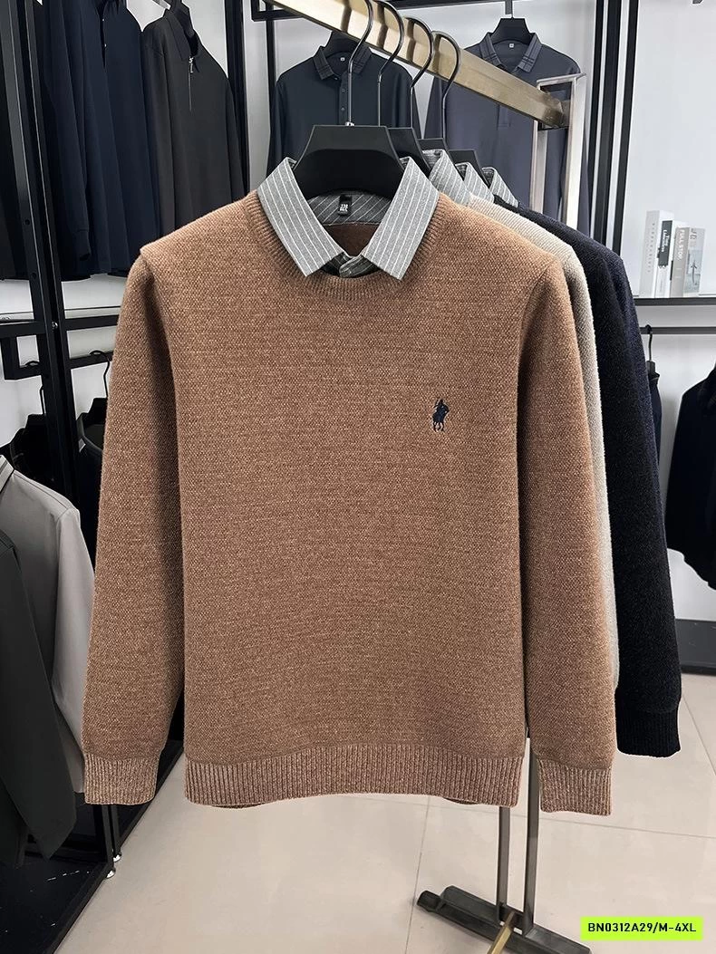 ÁO NỈ NAM PHỐI CỔ SƠ MI LÓT NHUNG