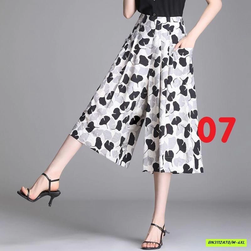 QUẦN VẢI ỐNG RỘNG HOẠ TIẾT