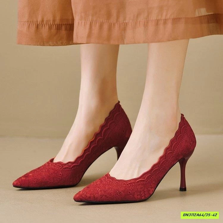 GIÀY REN THÊU CAO GÓT MŨI NHỌN CAO CẤP