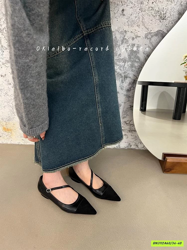 GIÀY BỆT PHỐI NHUNG MŨI NHỌN NỮ