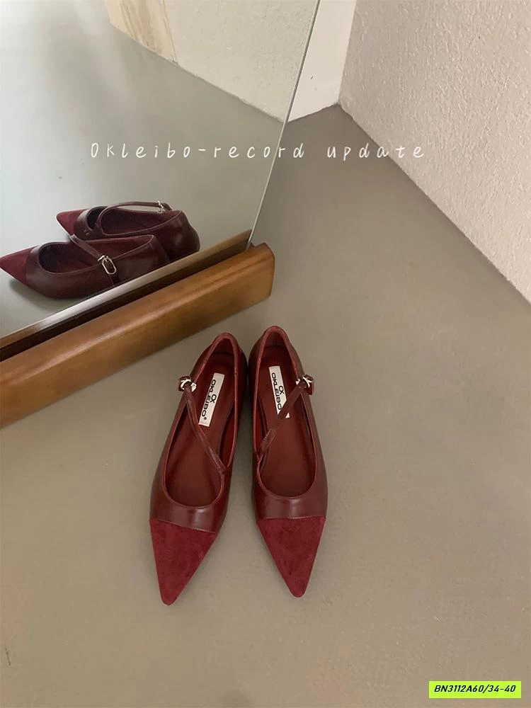 GIÀY BỆT PHỐI NHUNG MŨI NHỌN NỮ