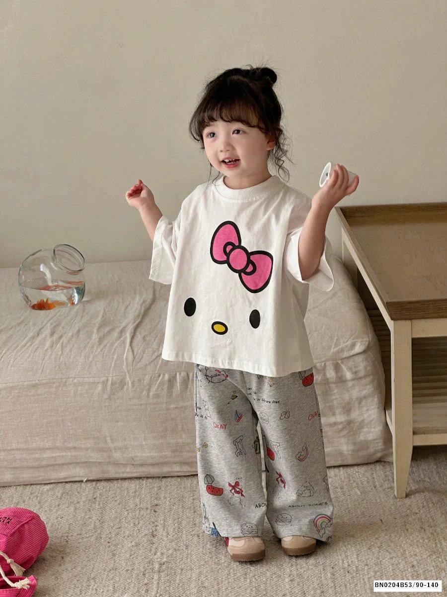 SET ÁO KITTY BÉ GÁI