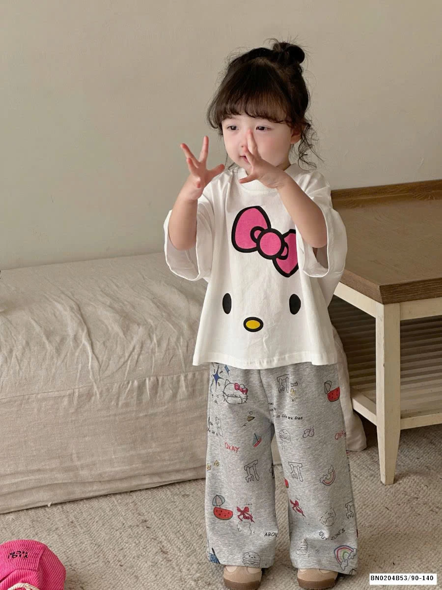 SET ÁO KITTY BÉ GÁI