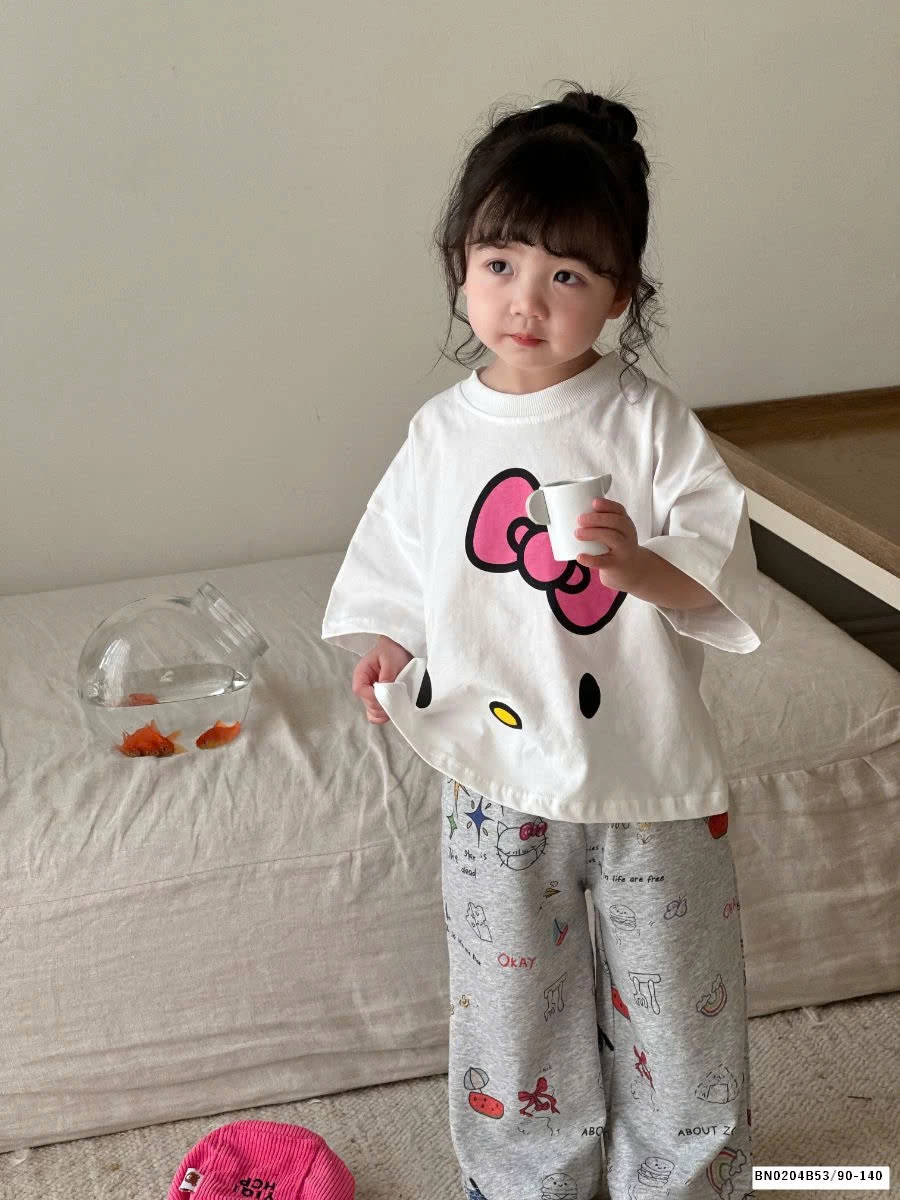 SET ÁO KITTY BÉ GÁI