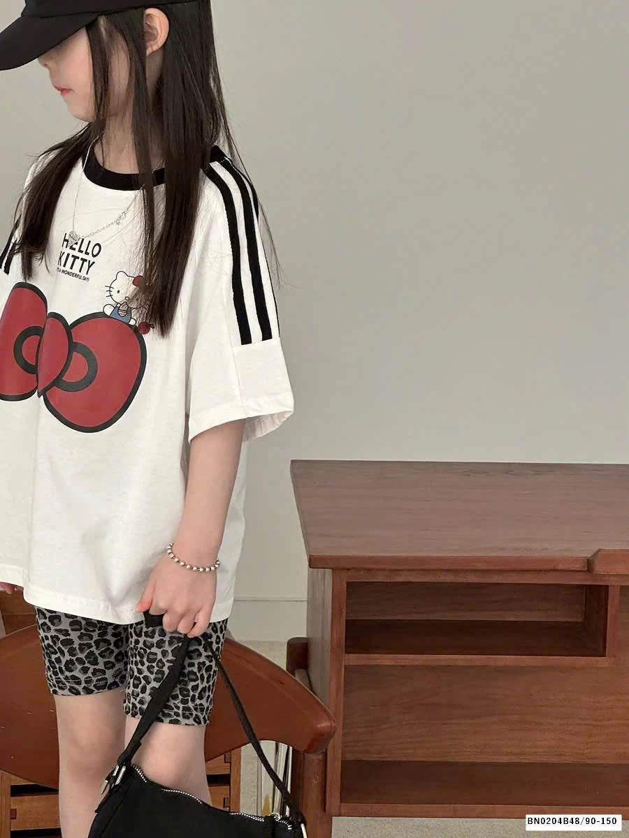 SÉT QUẦN LEG DA BÁO MIX ÁO THUN KITTY