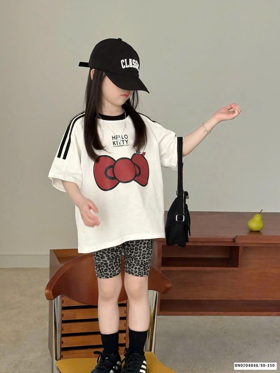 SÉT QUẦN LEG DA BÁO MIX ÁO THUN KITTY