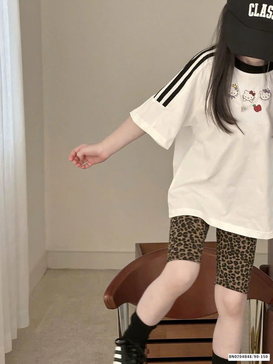 SÉT QUẦN LEG DA BÁO MIX ÁO THUN KITTY