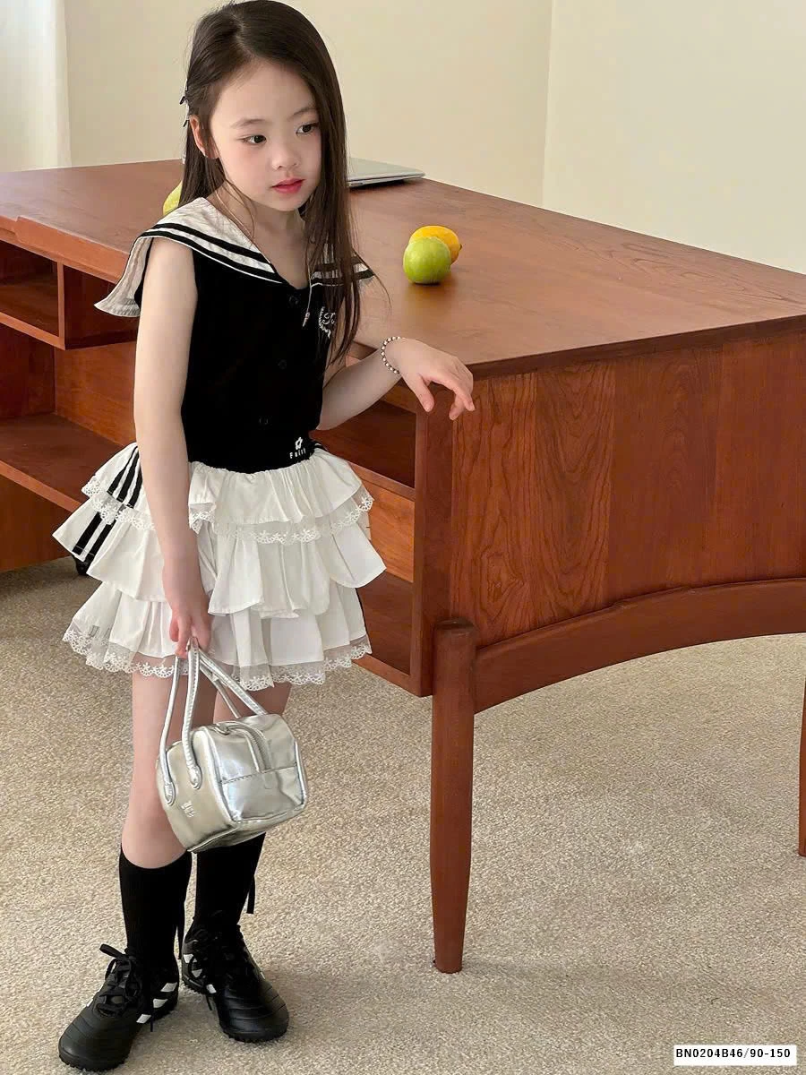 SET ÁO CROPTOP CHÂN VÁY TẦNG BÈO