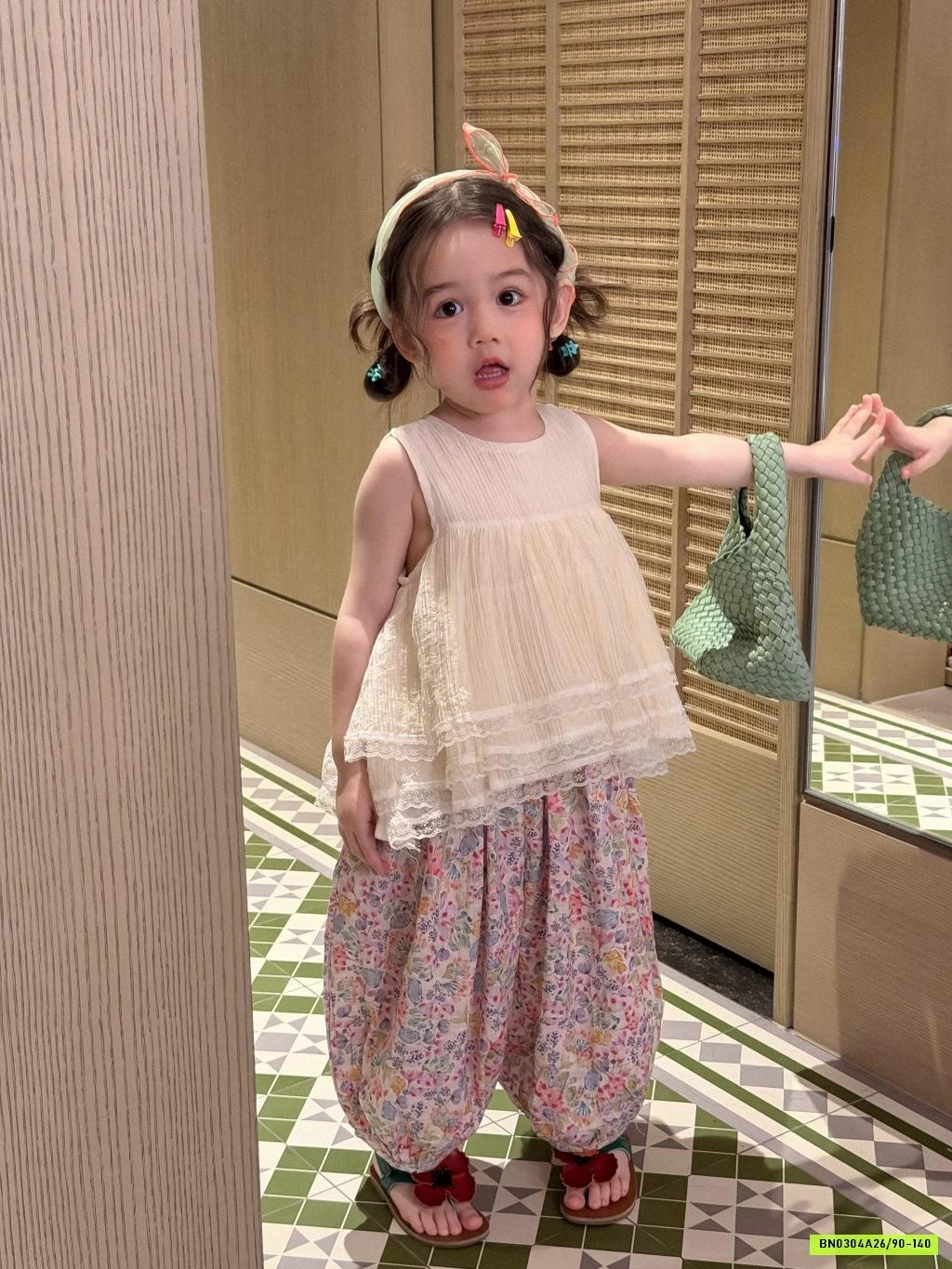 ÁO BABYDOLL MIX QUẦN BÔM HỌA TIẾT