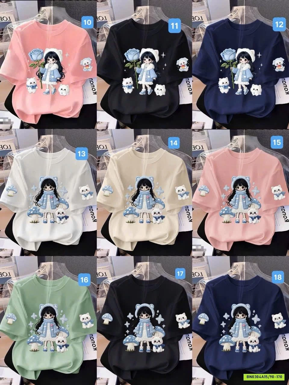 ÁO PHÔNG CỘC IN HÌNH CHO BÉ GÁI