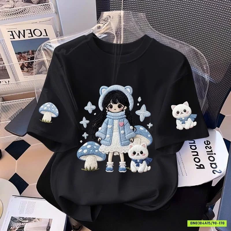 ÁO PHÔNG CỘC IN HÌNH CHO BÉ GÁI