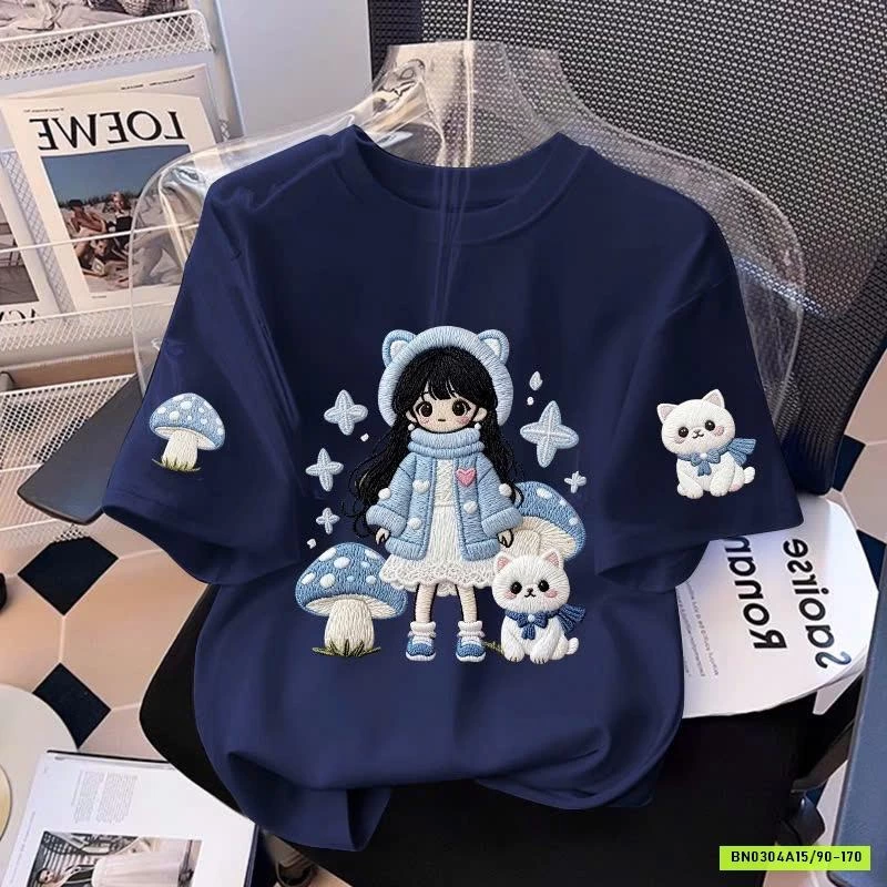 ÁO PHÔNG CỘC IN HÌNH CHO BÉ GÁI