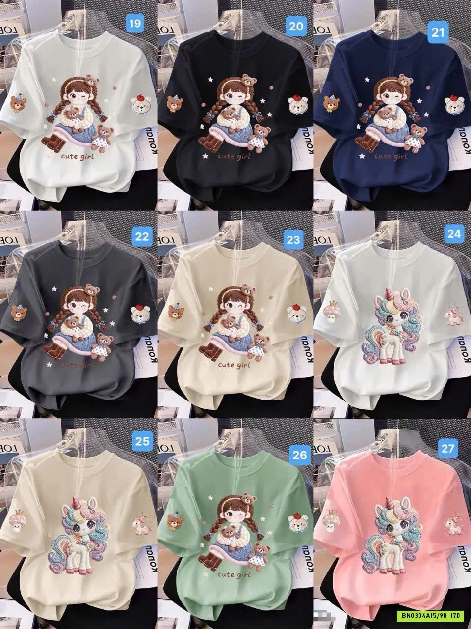 ÁO PHÔNG CỘC IN HÌNH CHO BÉ GÁI