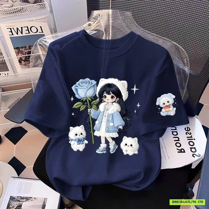 ÁO PHÔNG CỘC IN HÌNH CHO BÉ GÁI