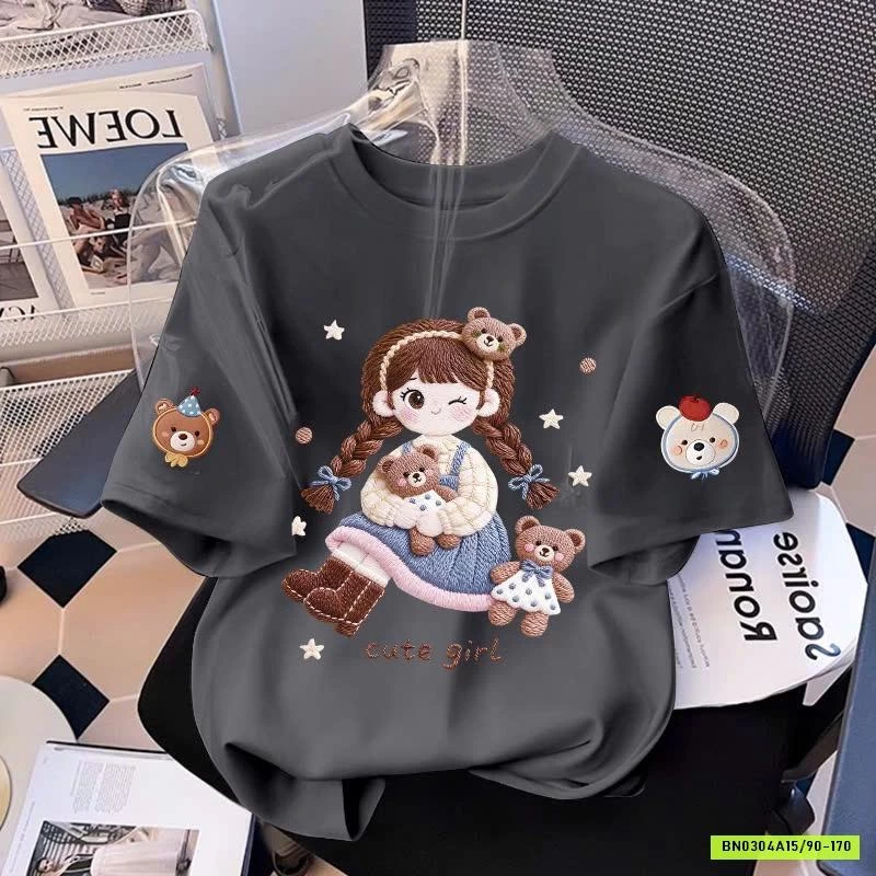 ÁO PHÔNG CỘC IN HÌNH CHO BÉ GÁI