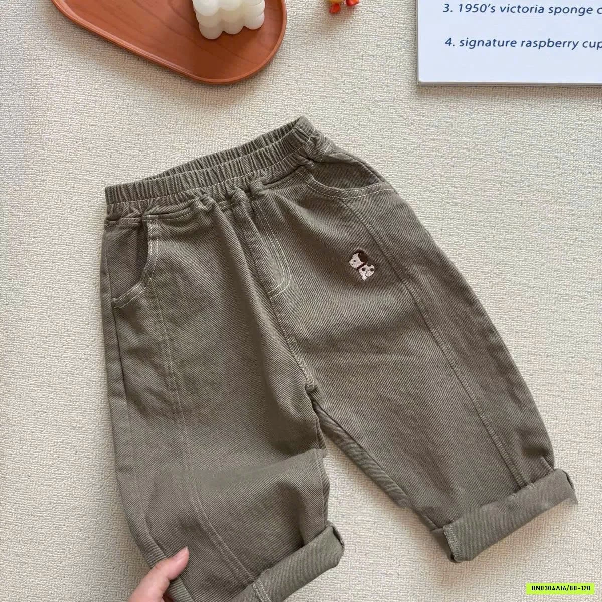 QUẦN DÀI BÉ TRAI THÊU CÚN