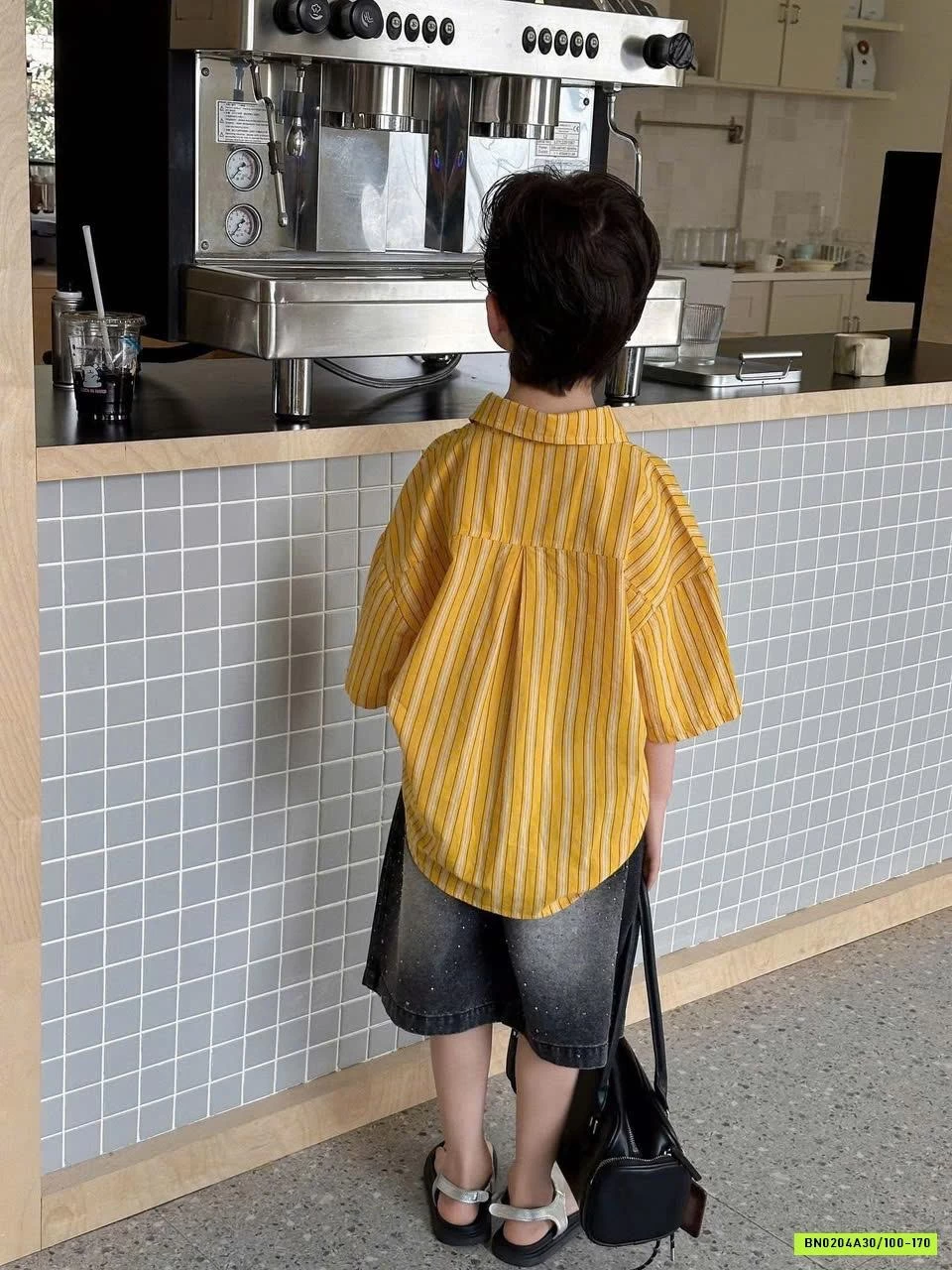 SƠ MI SỌC VÀNG TÚI NGỰC