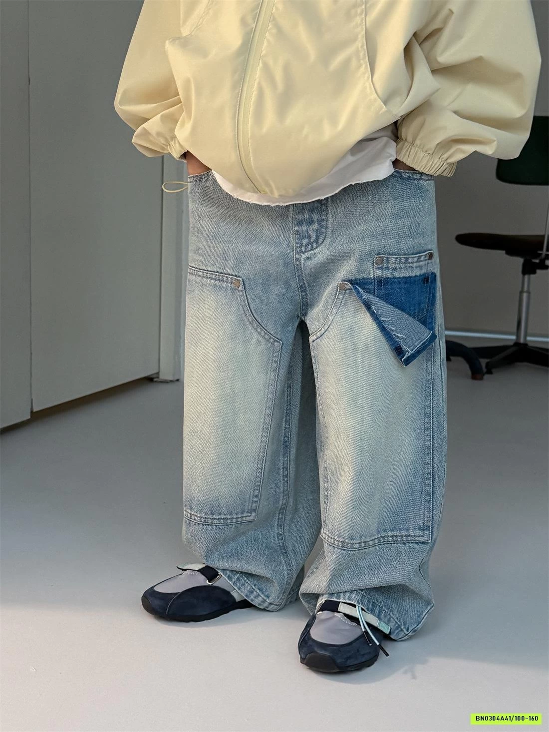 JEANS SUÔNG BẠC GỐI GIẢ TÚI CÁ TÍNH CHEESE