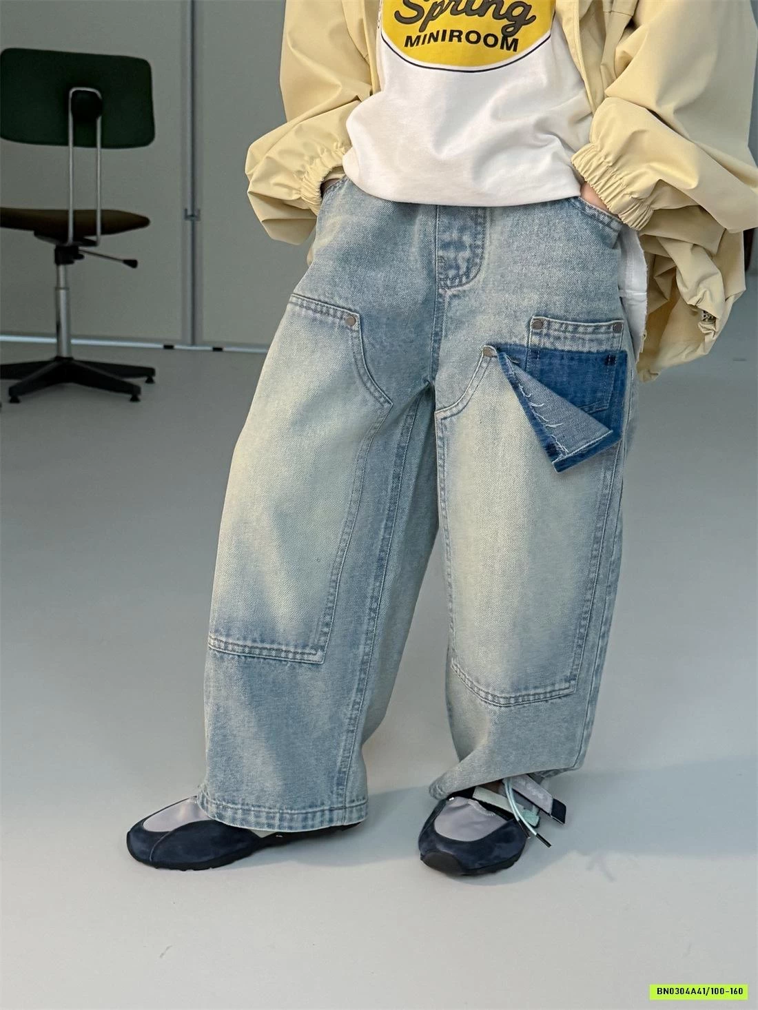 JEANS SUÔNG BẠC GỐI GIẢ TÚI CÁ TÍNH CHEESE