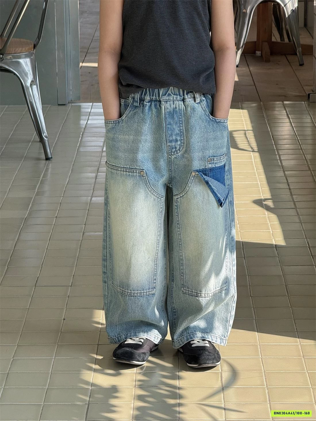 JEANS SUÔNG BẠC GỐI GIẢ TÚI CÁ TÍNH CHEESE