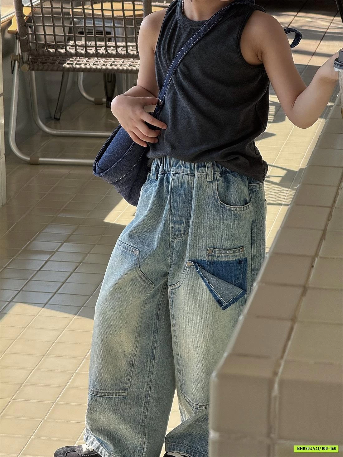 JEANS SUÔNG BẠC GỐI GIẢ TÚI CÁ TÍNH CHEESE