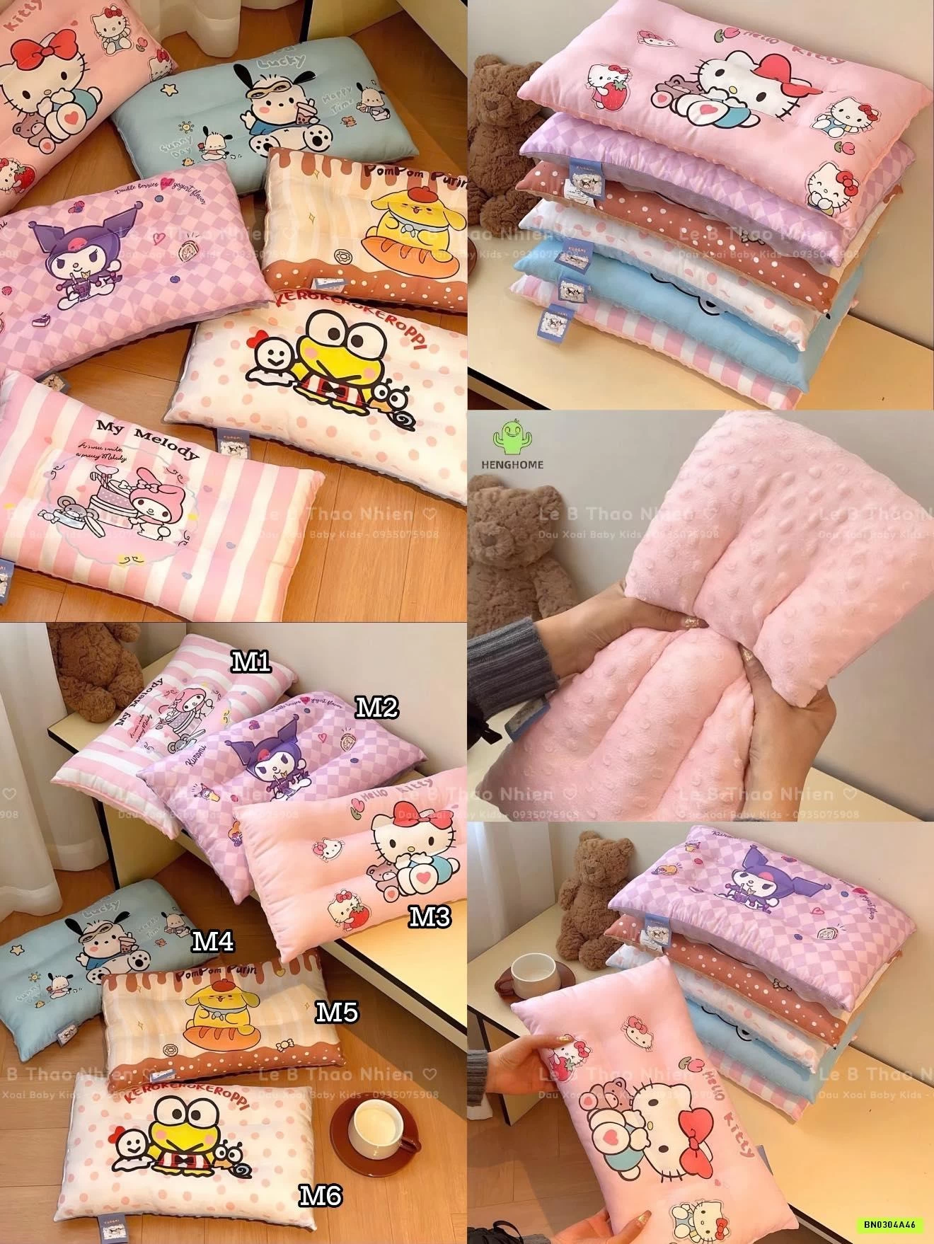 GỐI COTTON NHUNG HOẠT HÌNH