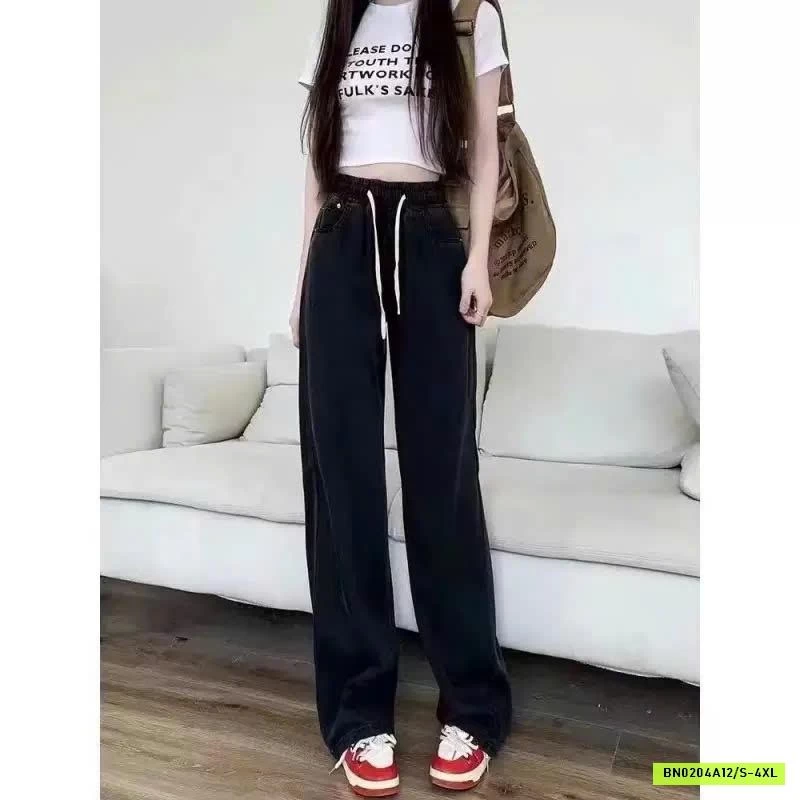 QUẦN JEAN NỮ ỐNG RỘNG CẠP CAO