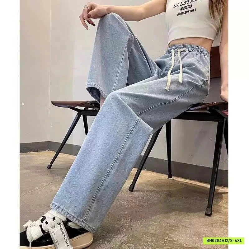 QUẦN JEAN NỮ ỐNG RỘNG CẠP CAO