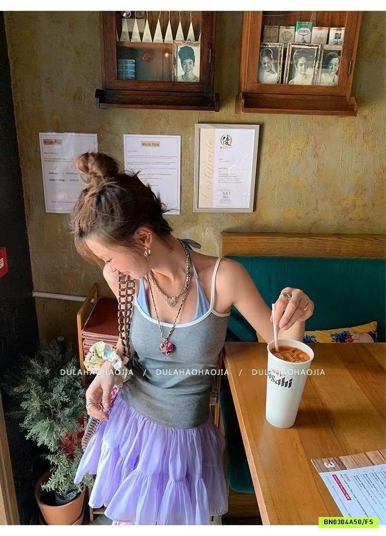 ÁO 2 DÂY CỔ YẾM GIẢ 2 LỚP