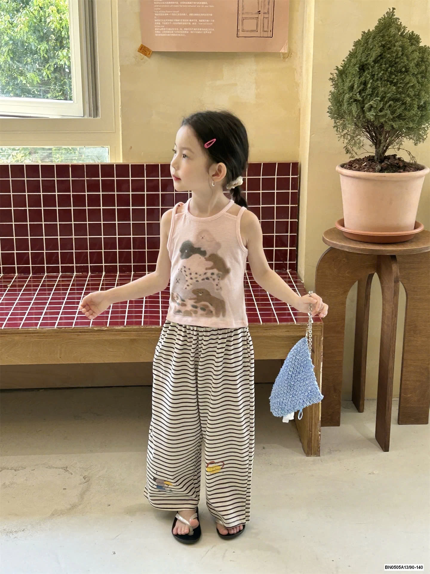 ÁO SÁT NÁCH MIX QUẦN SUÔNG KẺ