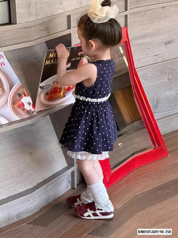 SÉT VÁY CHẤM BI VIỀN REN