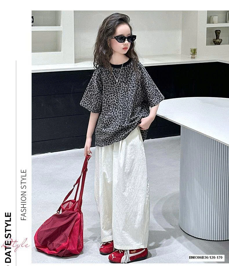 SÉT ÁO THUN DA BÁO MIX QUẦN SUÔNG TRẮNG